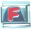 Red letter - F - 9mm Italian charm